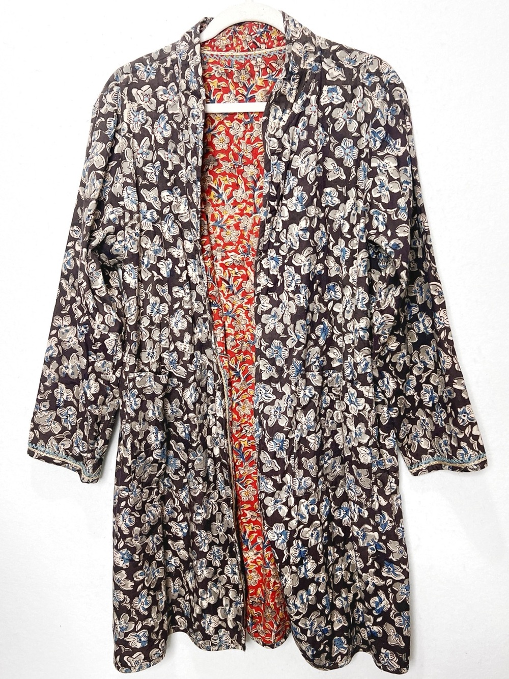 Dignity Not Charity Reversible Cotton Block Print Kimono Jacket India Boho